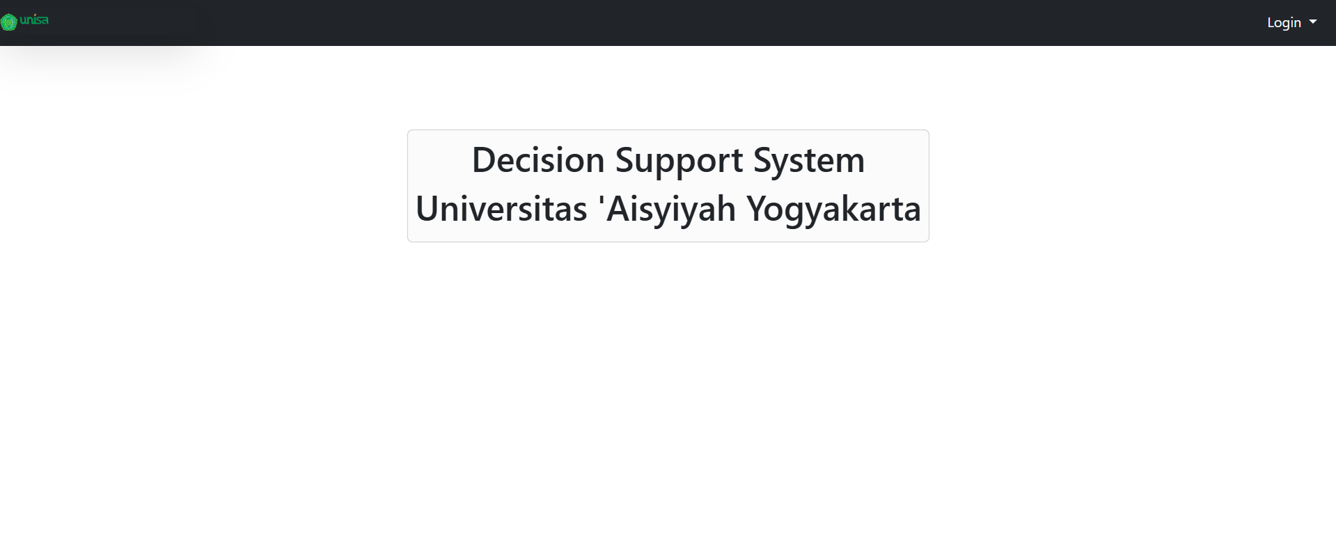 Sistem DSS Universitas - Portfolio Website Jogja