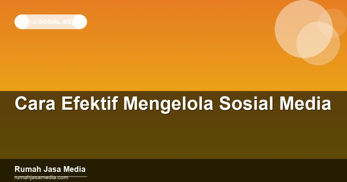 Cara Efektif Mengelola Sosial Media